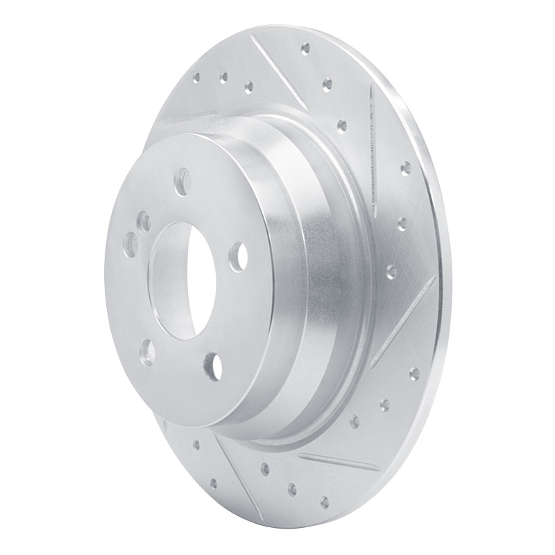 Mercedes-Benz E200 Brake Rotor (1) - Rear Right - R1 Concepts - Drilled & Slotted - Silver - `03-`16